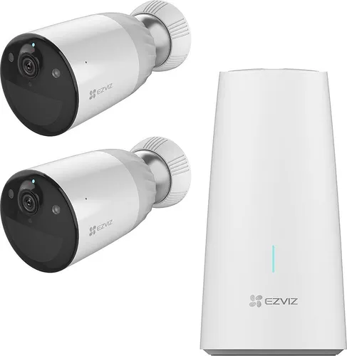 EZVIZ BC1-B2 Kabelloses Akku Kamera-Kit - Überwachungskamera-Set für drinnen und draußen, wasserfest und mit Nachtsicht, ideal für 24/7 Sicherheit.