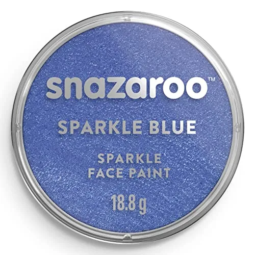 Snazaroo 1118351 Schminkfarbe - Schimmernd Blau, 18ml Topf - hautfreundliche Gesichtschminke auf Wasserbasis, wasservermalbar, parabenfrei, Face & Bodypaint Farbe für Kinder & Erwachsene