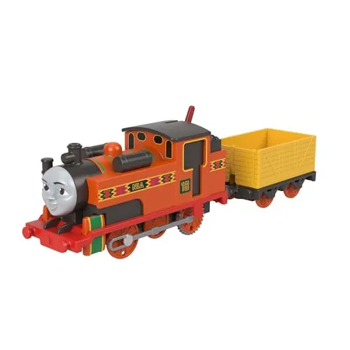 Thomas & Friends, batteriebetriebene Spielzeuglok, Klassische, batteriebetriebene Nia-Lok und Frachtwaggon, Fantasiespielzeug für Kinder im Kindergartenalter, JGF97