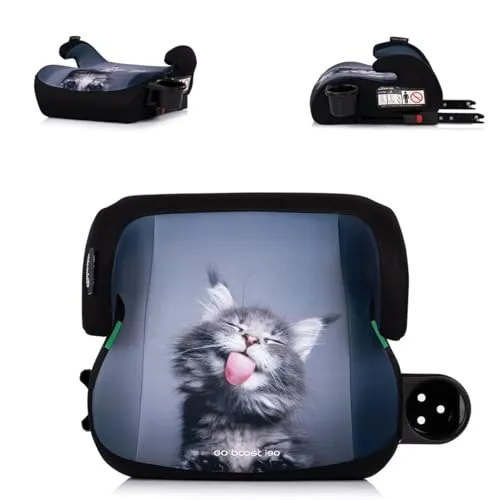 Chipolino Kindersitzerhöhung Go Boost i-Size Isofix (125-150cm) mit Getränkehalter schwarz