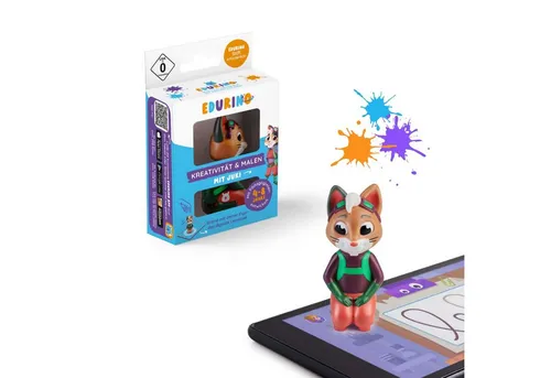 Edurino Lernspielzeug Juki - Kreativität & Malen - Lernspielzeug für Kinder ab 4 Jahren, fördert Farbenlehre und Kreativität durch Malexperimente und das Gestalten eigener Figuren.