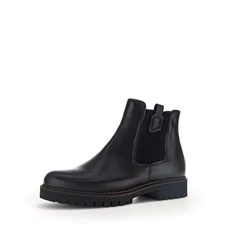 Gabor Komfort Stiefeletten Damen 31363334333434 Schwarz 36 EU - Wanderschuhe mit bequemer H-Weite für breite Füße, aus hochwertigem Glattleder und robuster Gummisohle, ideal für den Alltag und Freizeit.