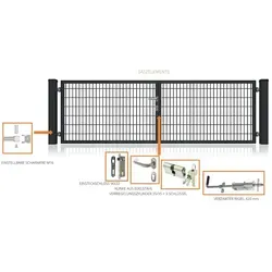 Produktbild Fa-Bausysteme Doppelflügeltor Anthrazit 4000 x 2000 mm
