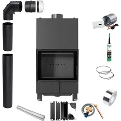 KRATKI LUCY Wasser Kamin 12kW Ø200 schwarz