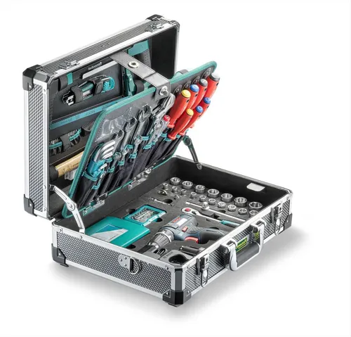 technocraft Professional Alu-Werkzeugkoffer PRO GSR 147 mit BOSCH Akkuschrauber