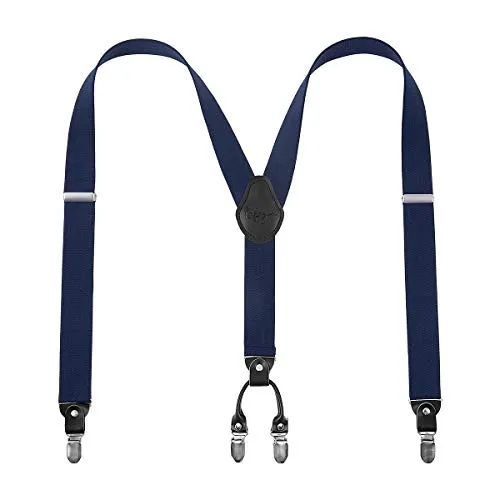 Lafayon Hosenträger Herren mit 4 Clips, Y-Back 3,5 cm Breit Hosenträger Heavy Duty Verstellbar und Elastisch mit Starken Metallclips