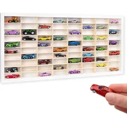 Creative Deco Weiß Setzkasten Holz Sammlervitrine für Autos – 80 Fächer, individuell anpassbar