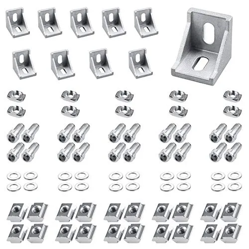 Eckwinkel 3030 Eckverbinder 10 x Winkel aus Aluminium für Aluprofil/Aluformrohre(Silber)