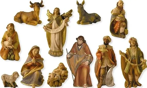FADEDA 11x Krippenfiguren/Höhe:15 cm/handbemalt/detailgetreue Krippen Figuren - Weihnachten Tisch Dekoration Krippe Zubehör