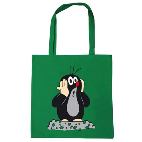 Logoshirt® Der kleine Maulwurf I Oh Oh I Hügel I Baumwolltasche I grün I Lizenziertes Originaldesign