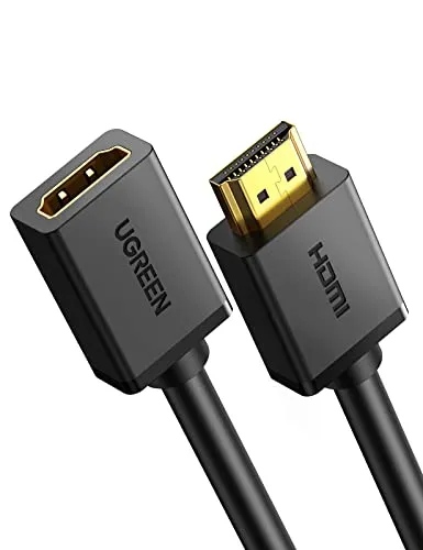 UGREEN HDMI Verlängerungskabel 2.0 Female to Male für UHD 4K, 3D, HDR, ARC, Ethernet - Unterstützt TV Stick, PS4, PS3, Xbox, Laptop (0.5m)