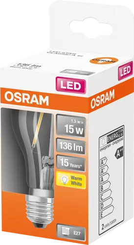 OSR 075461437 - LED-Lampe STAR E27, 1,5 W, 136 lm, 2700 K, Filament