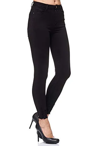 Elara Damen Jeans Chunkyrayan 4D433 Schwarz Berlin 40 (L) - Damen-Jeanshosen: Die perfekte Skinny-Fit-Jeans aus hochwertiger Baumwollmischung bietet einen hohen Tragekomfort und betont Ihre Kurven. Ideal für legere und besondere Anlässe.