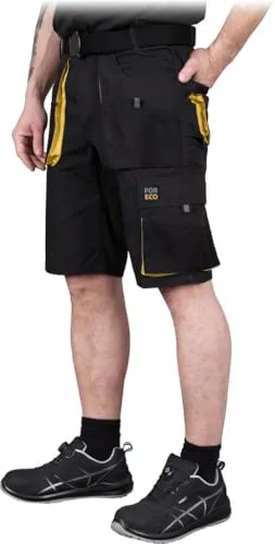 REIS FORECO-TS BJS Herren Arbeitshort, Cargo, Arbeitshose, Gartenshort, schwarz-gelb, Größe: L
