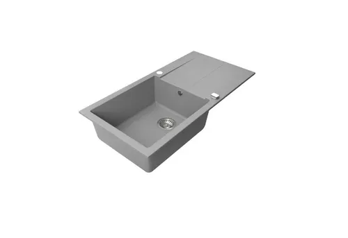 QLS Küchenspüle NELI 100x50 cm, aus Granit mit Abtropffläche + Siphon
