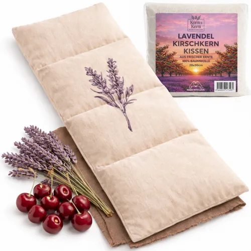 Kirschkernkissen mit Lavendel groß – Mikrowellengeeignetes Wärmekissen