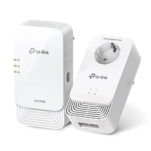 TP-Link PGW2440 KIT - Powerline-Adapter mit 1428 Mbit/s Übertragungsgeschwindigkeit und 300 m Reichweite. Ideal für schnelles Internet in jedem Raum dank Wi-Fi und mehreren LAN-Ports.