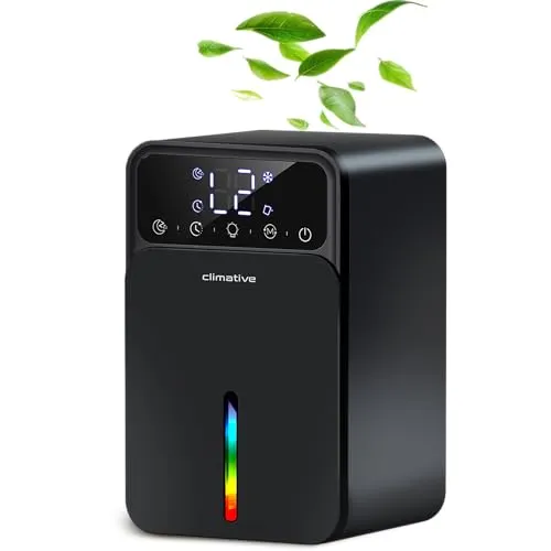 Climative Luftentfeuchter Elektrisch LUXE UV – Effektiver Dehumidifier für Zuhause - Luftentfeuchter mit 0,35L/24h, UV-Licht gegen Schimmel und Allergene, kompakt und leise. Ideal für Badezimmer und Wohnräume – sorgt für bessere Luftqualität.