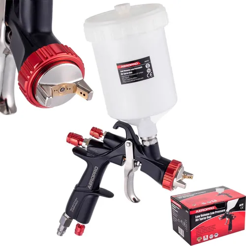 AEROPRO LVLP A610 Spritzpistole 1,4mm - Farbspritzpistole mit 1,4mm Düse, ideal für professionelle Lackierarbeiten dank innovativer LVLP-Technologie für niedrigen Luftdruck und reduzierte Materialverluste.