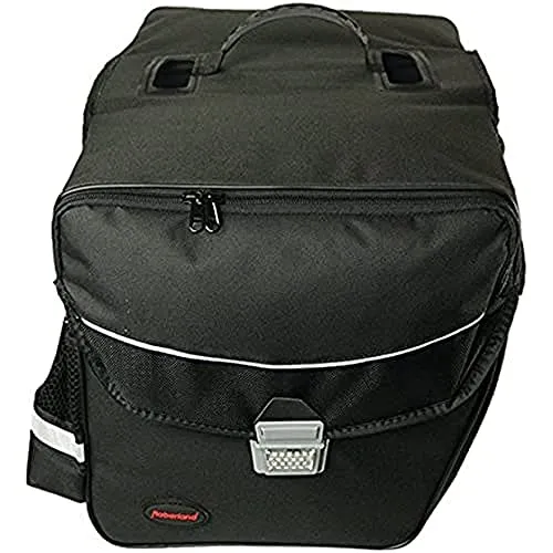 Haberland Touring 6000 Doppeltasche, schwarz - Fahrradtaschen mit Gepäckträgerstrebenbefestigung, erweiterbar und ausgestattet mit Reflexstreifen für mehr Sicherheit beim Radfahren.