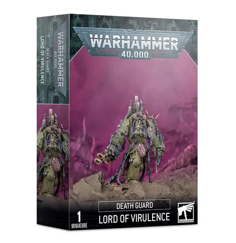 Games Workshop - Warhammer 40.000 - Death Guard Lord of Virulence - Gesellschaftsspiel: Führe deine Death Guard Armee mit dem detaillierten Lord of Virulence, einem herausragenden Malprojekt mit vielen Texturen und einzigartigen Waffen für epische Schlachten.
