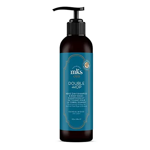 MKS-Eco Men Double Hop 2-in-1 Shampoo & Duschgel - Vielseitiges 2-in-1 Shampoo und Duschgel mit Sandelholzduft. Ideal für die tägliche Pflege, vegan und tierversuchsfrei, für ein erfrischendes Duscherlebnis.
