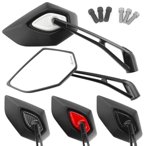 Area1 Motorradspiegel Set (rechts+links) - E-geprüft und vielseitig einsetzbar - Hochwertige Motorrad-Seitenspiegel von Area1 mit E-Prüfzeichen. Set aus 2 Spiegeln für optimale Sicht und modernes Design. Ideal für Motorräder und Motorroller, inklusive Montageschrauben und 2 Jahre Qualitätsgarantie.