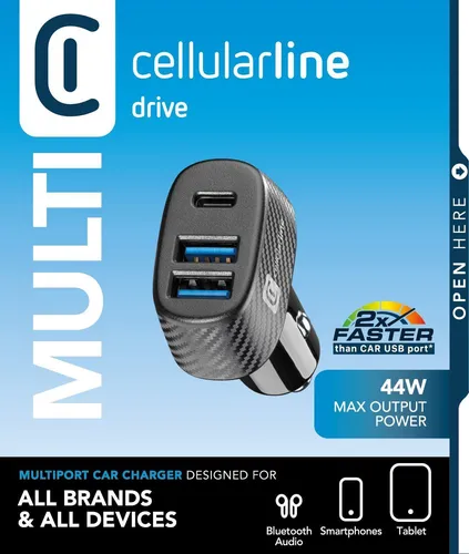 Car Multipower Trio - iPhone, Samsung, Xiaomi, Oppo and other Smartphones and Tablets Schnelles Autoladegerät mit 3 Ports