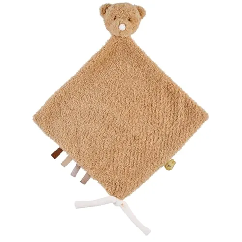 Nattou Großes Schnuffeltuch aus Polyester, Bär, Wegbegleiter ab der Geburt, 35 x 35 cm, Teddy, Hellbraun