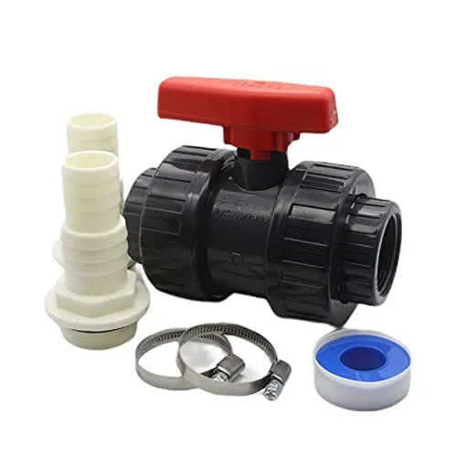 DS24 Poolschlauch Kugelhahn Absperrhahn Set 32-38 mm - 6-teilig - Ersatzteile für Poolfilter & Poolpumpen, inklusive Kugelhahn PN16 für einfache Montage und passgenaue Verbindung zu 32/38mm Poolschläuchen.
