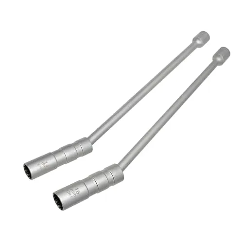 ZKTOOL Magnetischer Zündkerzenschlüssel, 14MM und 16MM Langer Stab, Universalgelenk, Dünnwandig, 12-Punkt, 3/8 Zoll, CR-V, Drehgelenk, Zündkerzenentfernungswerkzeug