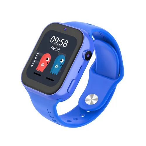 Garett Kids Twin 2 4G Blau - Smartwatch für Kinder mit GPS-Tracker, zwei Kameras für Videoanrufe und Lernspiele. Sicher kommunizieren und spielen mit LTE-Konnektivität.