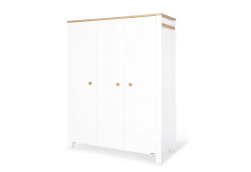 Pinolino® Kinderkleiderschrank 'Lova' groß - Geräumiger Kinderkleiderschrank in Weiß/Eiche, ideal für die Aufbewahrung von Kleidung und Spielzeug, mit durchdachtem Stauraumkonzept für Ordnung im Kinderzimmer.