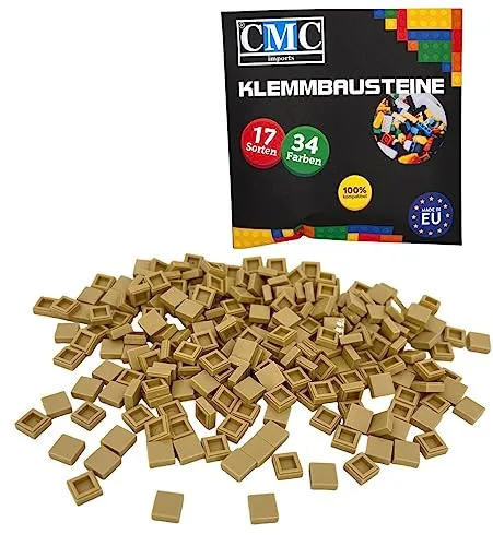 CMC imports 100 x Klemmbausteine Fliesen Tiles Bausteine 1x1 Noppen Kompatibel 34 Farben freie Farbenwahl (094 - Beige)