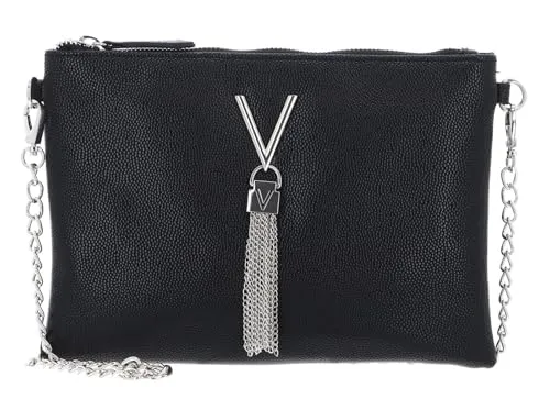 VALENTINO BAGS Umhängetasche Clutch in Nero - Elegante Umhängetasche aus hochwertigem Polyurethan, ideal für besondere Anlässe. Mit praktischem Zipper und stilvollem, genarbtem Logo.