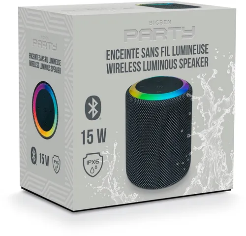 BigBen Bluetooth Lautsprecher Mainstream 1 mit Lichteffekten - Kabelloser Bluetooth Lautsprecher mit IPX6 Schutz, ideal für Partys. Genießen Sie bis zu 8 Stunden Musik und beeindruckende Lichteffekte!