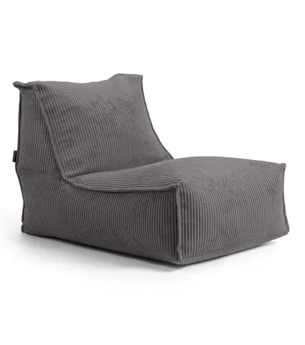 mokebo Sitzsack 'Der Gelassene' aus Cord - Sitzsack in Anthrazit, ergonomisch und anpassbar für maximalen Komfort. Ideal für Wohnzimmer und Wintergarten, hergestellt in Deutschland aus hochwertigen Materialien.