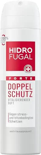 Hidrofugal FORTE DOPPEL SCHUTZ Spray, starker Antitranspirant Schutz gegen stress- und hitzebedingtes Schwitzen, Deo Spray mit angenehmem Duft ohne Ethylalkohol (150 ml)