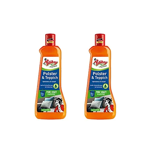 Poliboy - Polster Teppich Reiniger - sanfte Fleckentfernung - Reiniger für Polster und Teppiche - Bodenreinigung - 2er Pack - 2x500ml (1 Liter) - Made in Germany