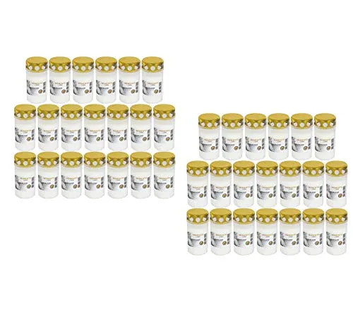 Grablicht Brenner Nr. 3 Weiss mit Deckel - 40er Pack - LED Kerzen für Friedhof und Grabdekoration, wind- und wetterfest mit einer Brenndauer von ca. 50 Stunden für eine würdevolle Trauerzeremonie.