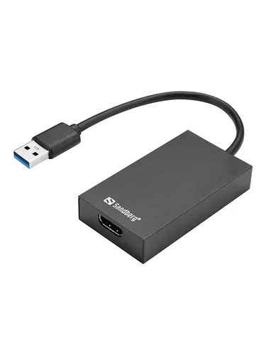 Sandberg USB Typ A zu HDMI Adapter - HDMI-Kabel & Videokabel, unterstützt bis zu 1080p für brillante Bildqualität und einfaches Streaming auf großen Bildschirmen.