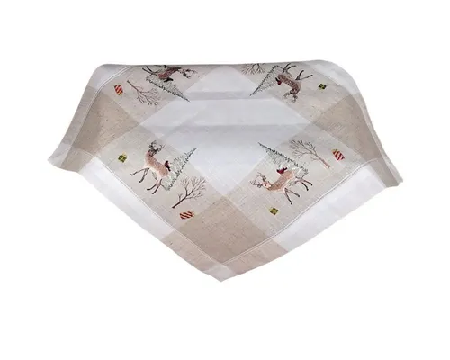 matches21 HOME & HOBBY Tischdecke Tischdecke ELLY Rehe Winter Weihnachten Polyester 60 x 60 cm (1-tlg), Pflegeleicht & waschbar bei 30 °C