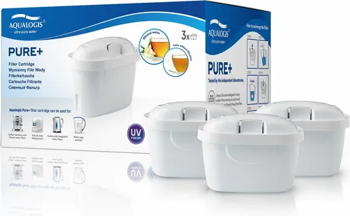 Aqualogis 3 Stk Pure+ Ersatzkartuschen für Brita Maxtra+, Dafi Unimax, Aquaphor B100-25 Maxfor - Ersatz für Brita Maxtra Plus + - Ersatzfilter