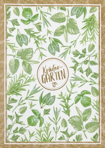Geschirrtuch Küchentuch Spültuch Halbleinen Küche Kräutergarten 50x70cm Kracht