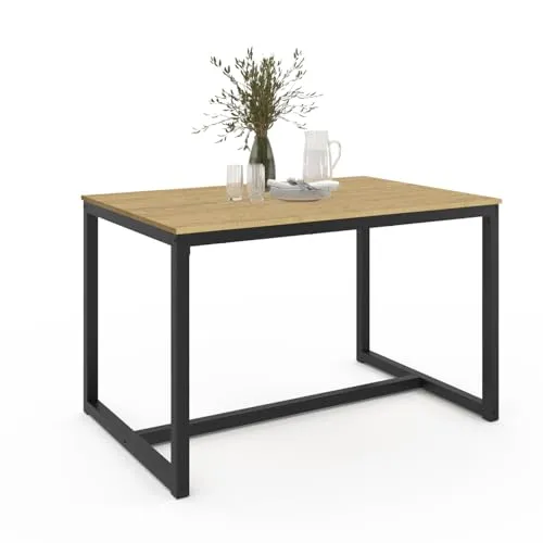 IDMarket - Esstisch, rechteckig, Detroit für 4 Personen, industrielles Design, 120 cm