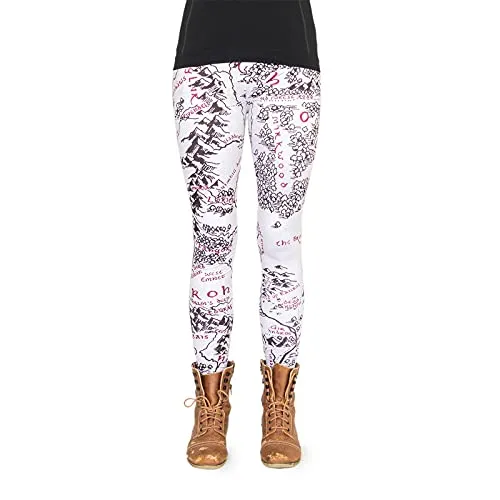 cosey - Farbige Motiv Leggings (Einheitsgröße) - (Antike Karte)