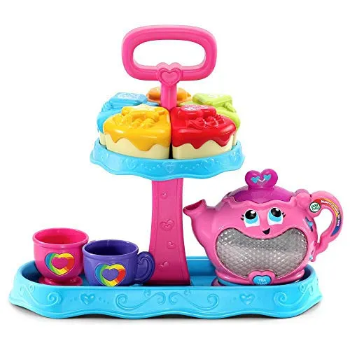 LeapFrog 603203 Musical Rainbow Party Learning Toy and Pretend Play Educational Tea Set for Children with Shape Sorter, Lights and Songs, Multi-Colour
