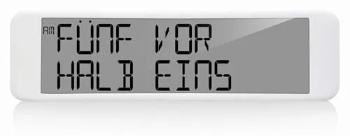 Technoline WS8125 Digitale Uhr mit Wortanzeige - Spieluhren mit einzigartiger Wortanzeige, die die Zeit in 5-Minuten-Schritten darstellt. Großes LCD-Display für optimale Lesbarkeit, ideal für Tisch- oder Wandmontage.