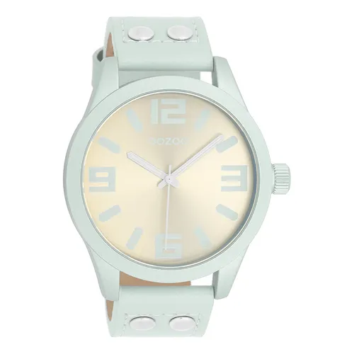 OOZOO Quarzuhr C1095, elegante Armbanduhr für Damen und Herren - Armbanduhren mit Quarz-Antrieb und stilvollem Lederarmband, spritzwassergeschützt und ideal für jeden Anlass, Gehäusedurchmesser 46 mm.