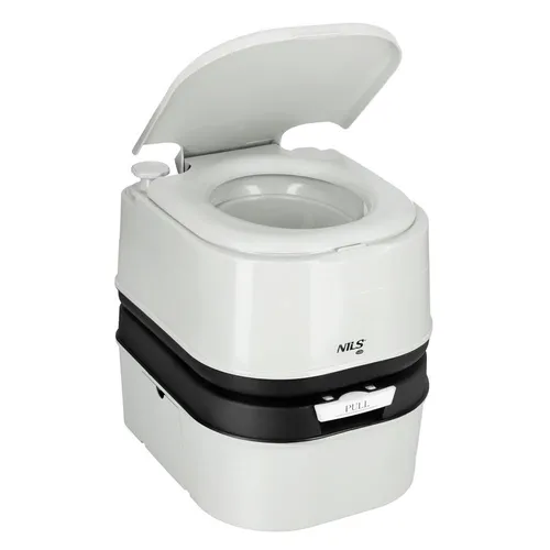 NILS CAMP Campingtoilette 24L - Hochwertige Reisetoilette für Unterwegs - Campingtoilette mit 24L Abwassertank, Füllstandsanzeige und ideal für komfortables Reisen im Freien.